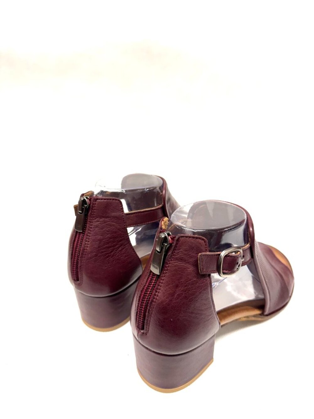 MIZ MOOZ WOMEN'S ANKLE STRAP LEATHER SHOOTIE SANDALS WINE 37EU / 7US # T-77 - Picture 3 of 6